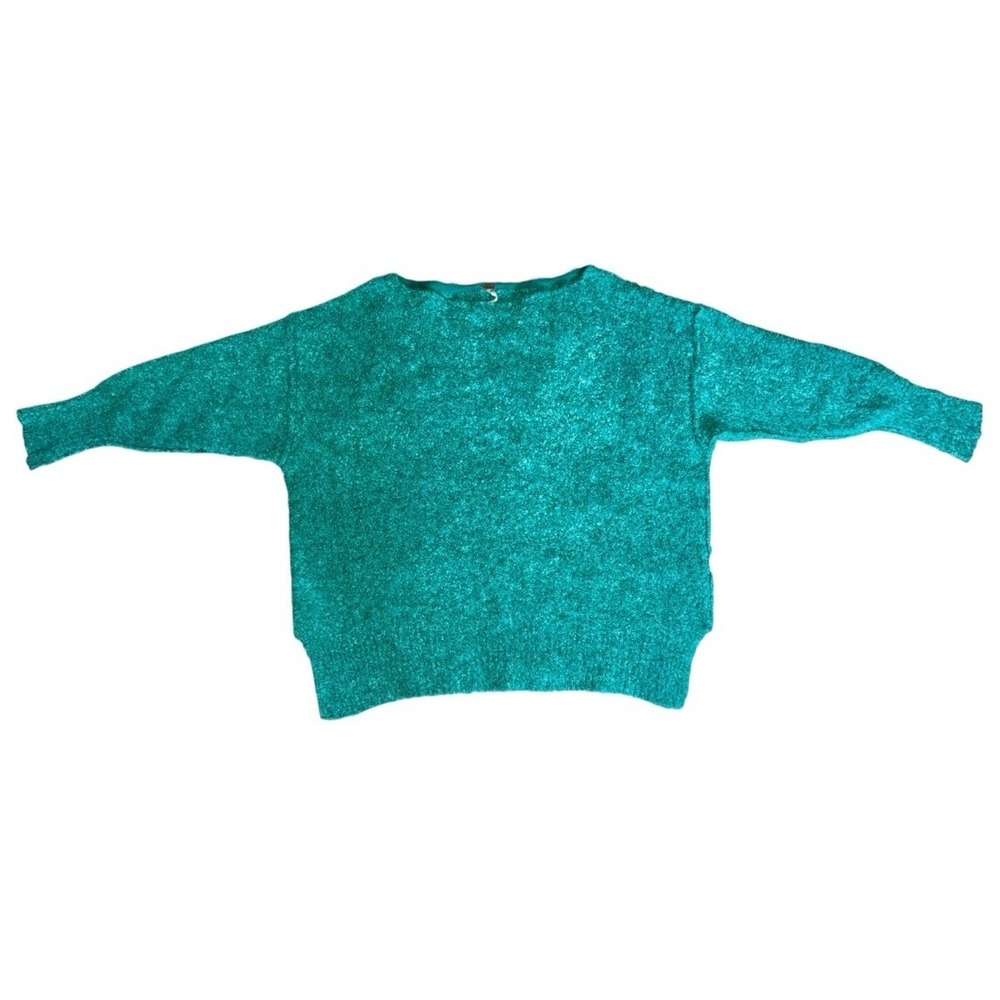 Free‎ People Oversized Teal Knit Sweater — Size Small (Fits M/L)